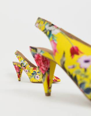 floral mid heels