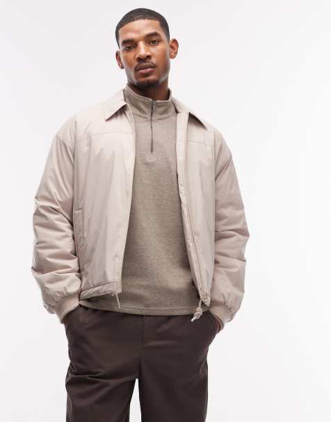 ASOS DESIGN stormMAX™ harrington idrorepellente in stone - view 1