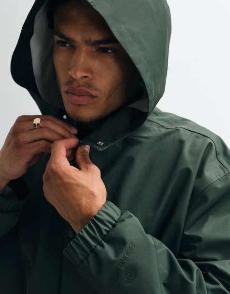 ASOS DESIGN stormMAX™ oversized regnfrakke i mørkegrøn - view 1