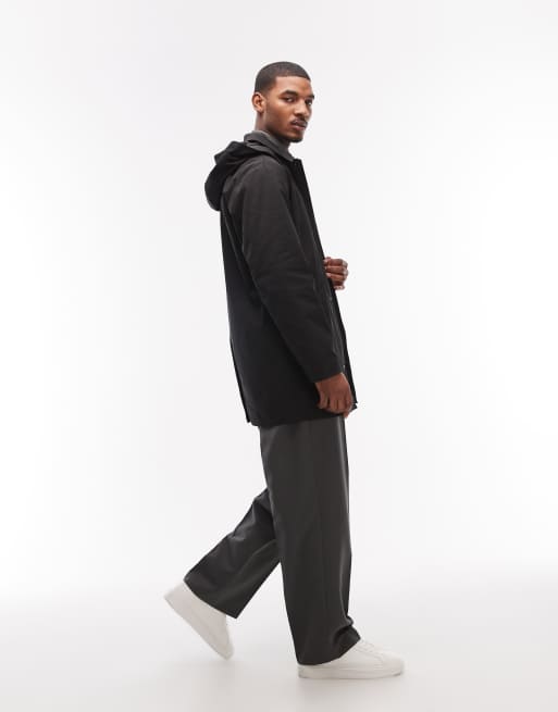 ASOS DESIGN stormMAX™ relaxed water repellent trench coat in black, 2 of 5