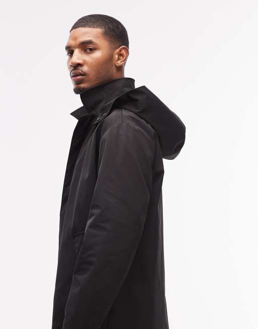 ASOS DESIGN stormMAX™ relaxed water repellent trench coat in black, 4 of 5