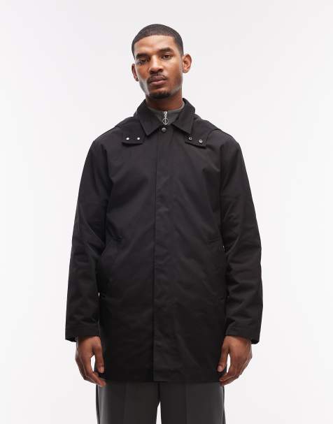 ASOS DESIGN – StormMAX™ – Svart, vattentålig trenchcoat med avslappnad passform - view 1