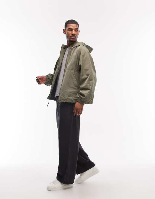 ASOS DESIGN stormMAX™ vandafvisende track-jakke med hætte i khaki, 3 af 5