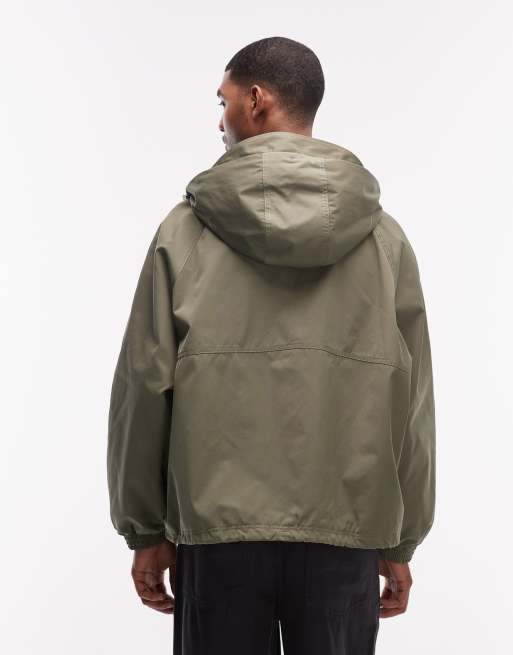 ASOS DESIGN stormMAX™ vandafvisende track-jakke med hætte i khaki, 5 af 5