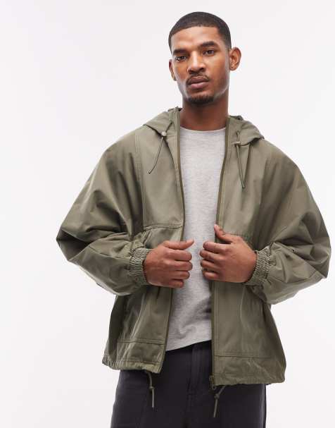 ASOS DESIGN stormMAX™ vattenavvisande huvförsedd träningsjacka i khaki - view 1