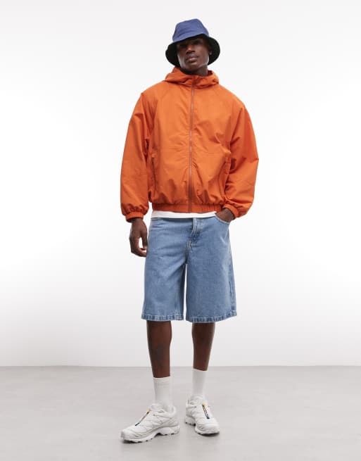 ASOS DESIGN stormMAX™ wasserabweisende Packaway-Regenjacke in Orange, 3 von 7