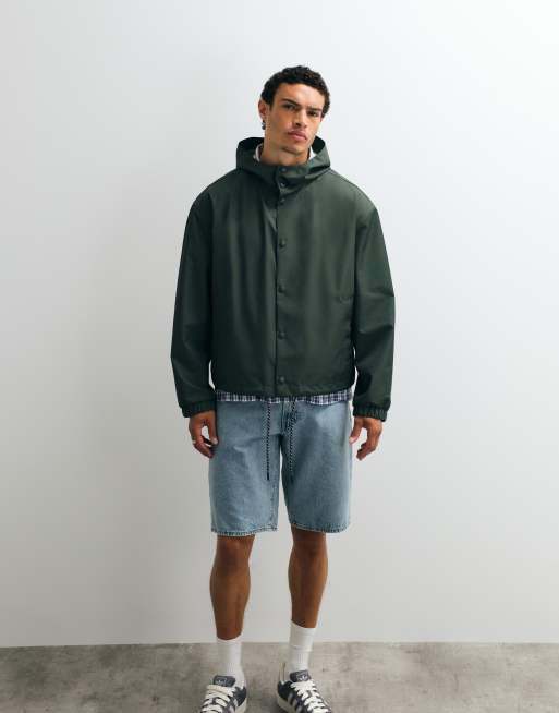 ASOS DESIGN stormMAX™ wasserabweisender Oversize-Regenmantel in Dunkelgrün, 2 von 7