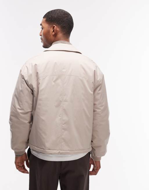 ASOS DESIGN stormMAX™ water repellent harrington in stone, 2 of 5