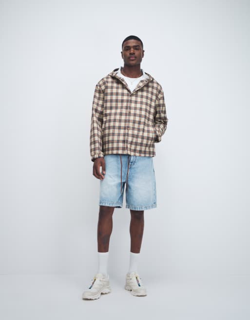ASOS DESIGN stormMAX™ water repellent oversized raincoat in check, 2 of 7