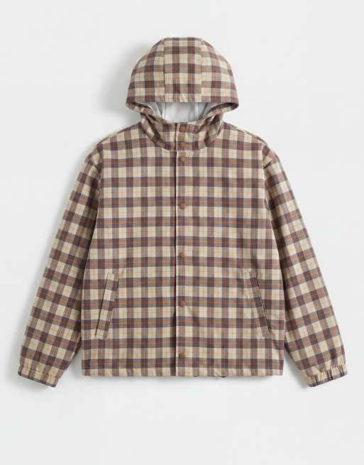 ASOS DESIGN stormMAX™ water repellent oversized raincoat in check, 6 of 7