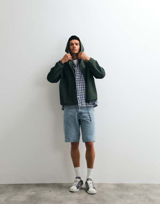 ASOS DESIGN stormMAX™ water repellent oversized raincoat in dark green, 5 of 7