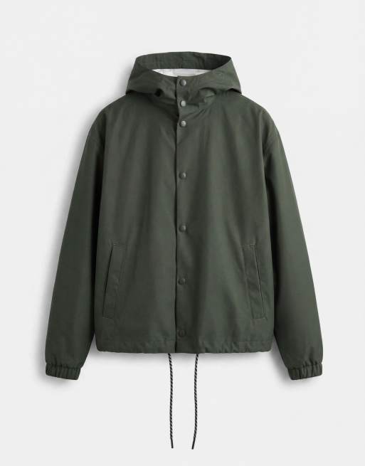 ASOS DESIGN stormMAX™ water repellent oversized raincoat in dark green, 6 of 7