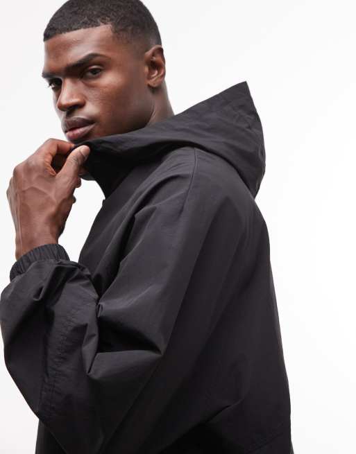 ASOS DESIGN stormMAX™ water repellent packaway rain jacket in black, 4 of 7