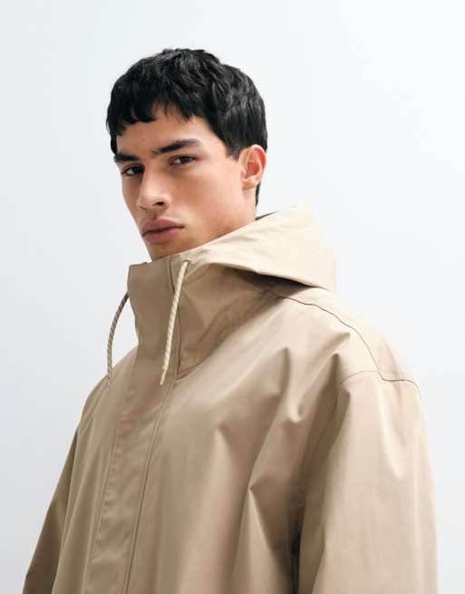 ASOS DESIGN stormMAX™ water repellent parka in stone, 3 of 7