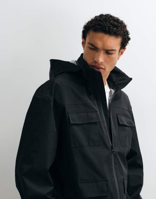 ASOS DESIGN stormMAX water repellent utility parka in black, 3 of 7