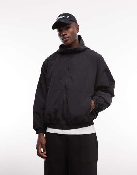 ASOS DESIGN stormMAX™ waterafstotende opvouwbare regenjas in zwart - view 1