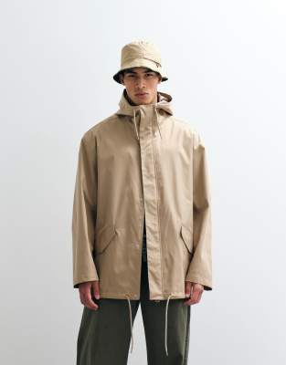 Asos Design Stormmax™ Waterproof Parka In Neutral