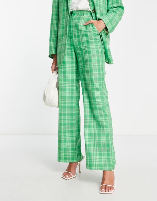 Zara Gingham Trousers - Green/White