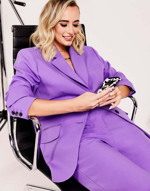 ASOS DESIGN relaxed suit pants in purple