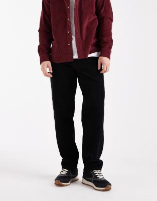 Asos Design Straight Cargo Pants In Black