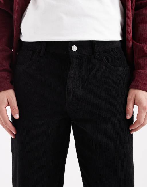 ASOS DESIGN straight cargo pants in black corduroy, 5 of 5