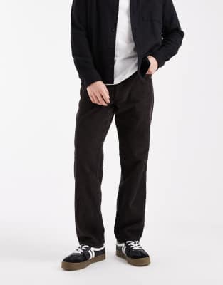 Asos Design Straight Cargo Pants In Black