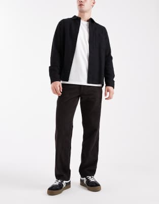 Asos Design Straight Cargo Pants In Black