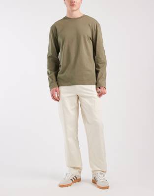 Asos Design Straight Cargo Pants In Blue