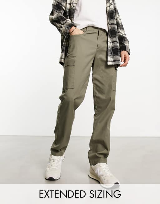 ASOS DESIGN straight cargo trousers in khaki | ASOS