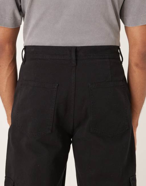 ASOS DESIGN straight cargos in black, 4 of 5