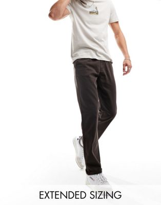 ASOS DESIGN straight chino in washed brown