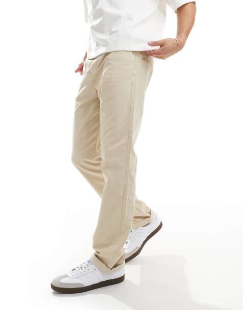 ASOS DESIGN straight chino in washed stone - view 1