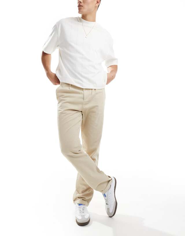 ASOS DESIGN - straight chino in washed stone