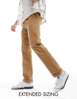 ASOS DESIGN straight chino pants in washed khaki
