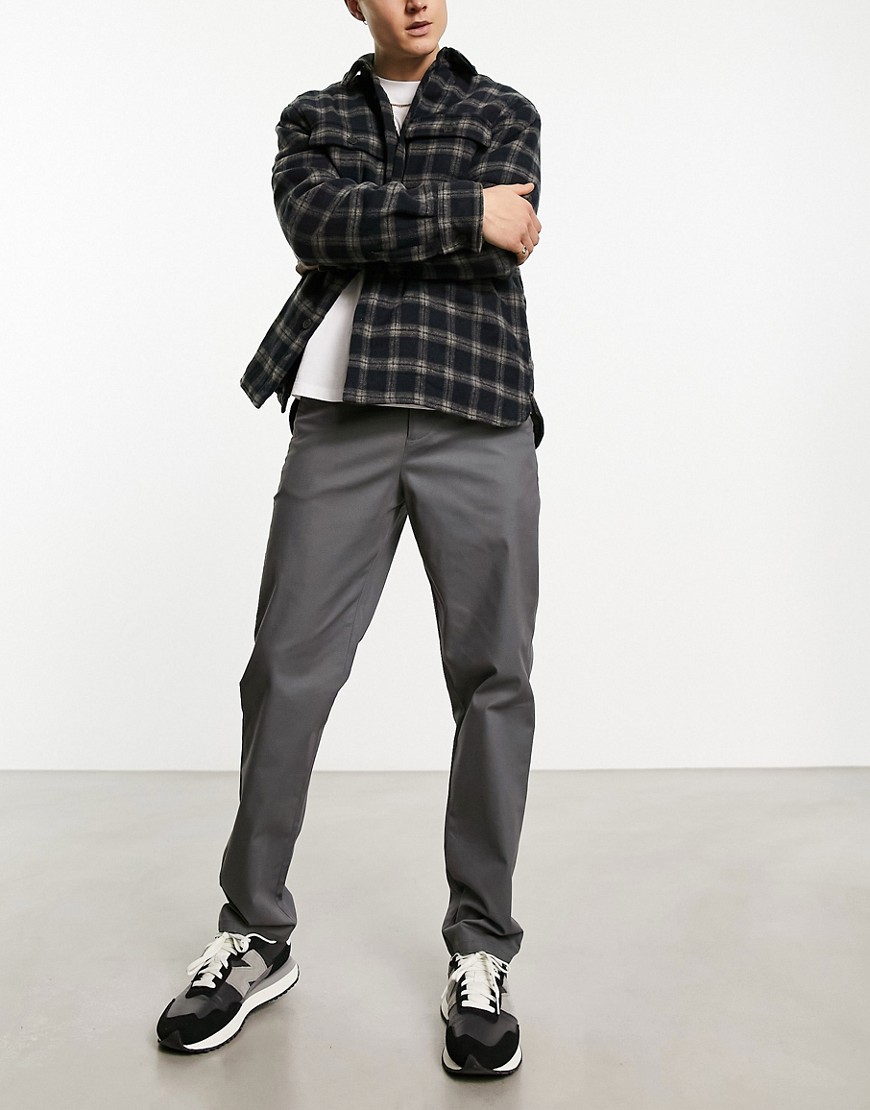 ASOS DESIGN straight chinos in charcoal-Grey