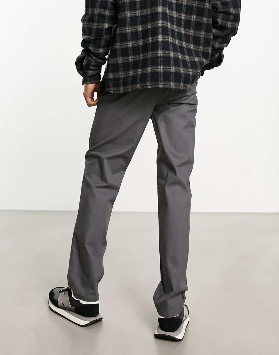 ASOS DESIGN straight chinos in charcoal