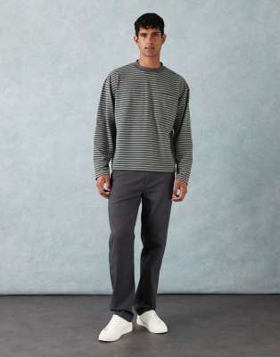 Asos Design Straight Chinos In Gray