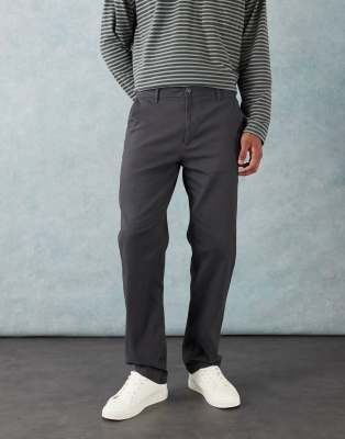 Asos Design Straight Chinos In Gray