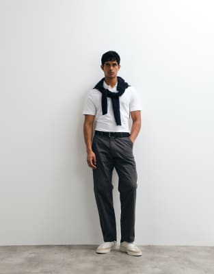 ASOS DESIGN straight chinos in charcoal-Grey