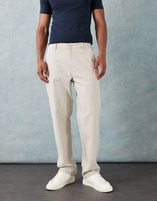 ASOS DESIGN straight chinos in stone