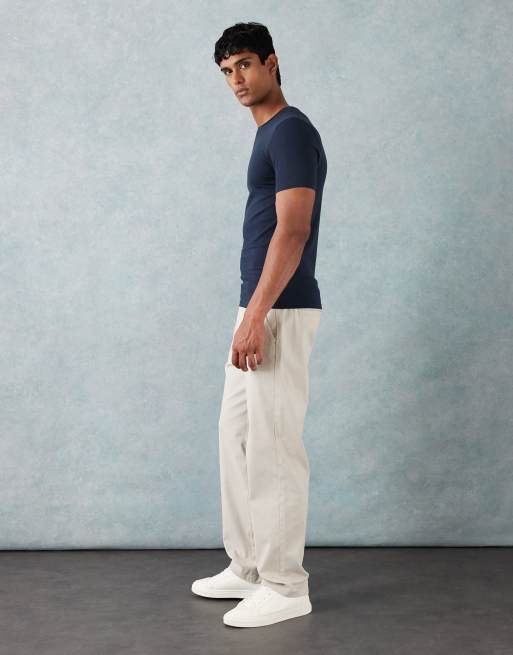 ASOS DESIGN straight chinos in stone