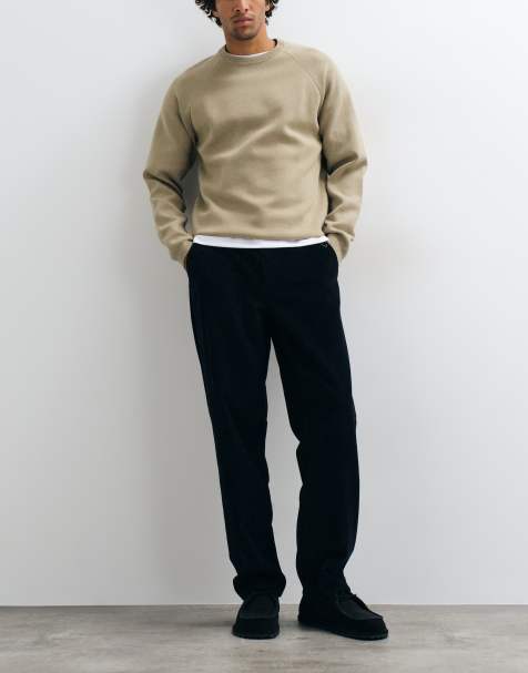 ASOS DESIGN straight corduroy trousers in black - view 1
