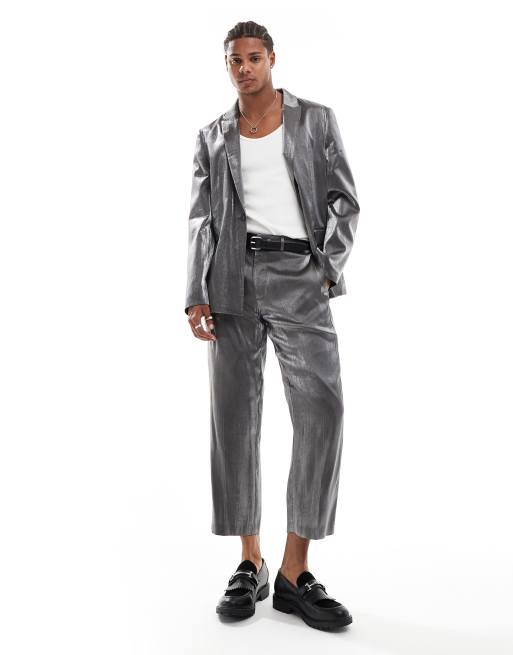 Metallic trouser suit sale