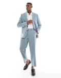 [ASOS DESIGN] ASOS DESIGN straight cropped length suit pants in dusty blue W34 L32 Dusty blue