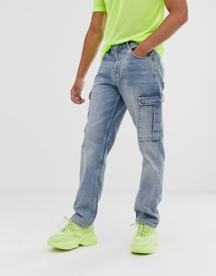 light blue cargo jeans