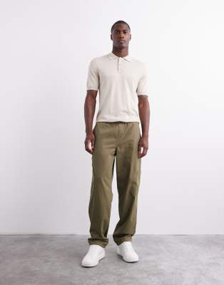 ASOS DESIGN straight fit cargo pants in khaki - view 1