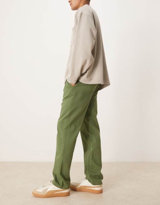 ASOS DESIGN straight fit chino in khaki, 3 of 5