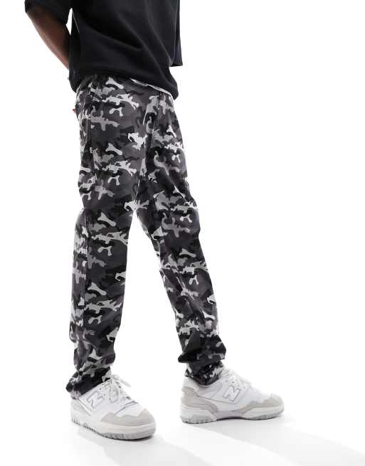 ASOS DESIGN straight fit chino pants in camo print