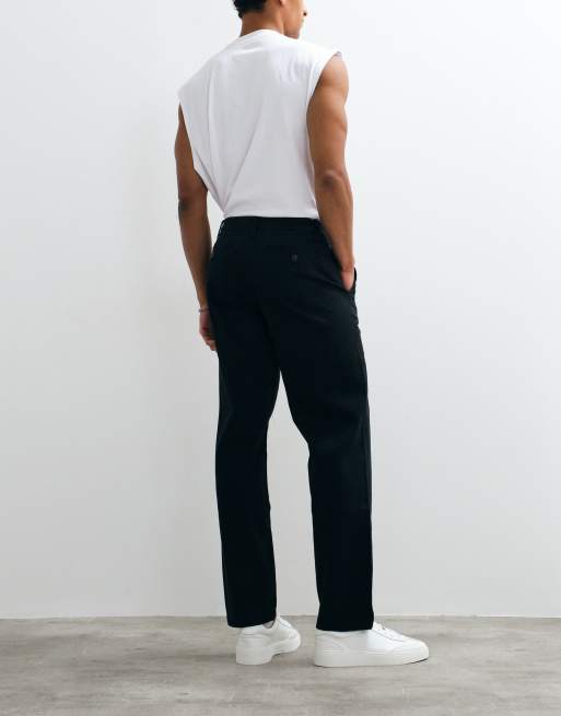 ASOS DESIGN straight fit chinos in black, 4 of 5