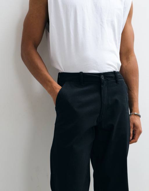 ASOS DESIGN straight fit chinos in black, 5 of 5